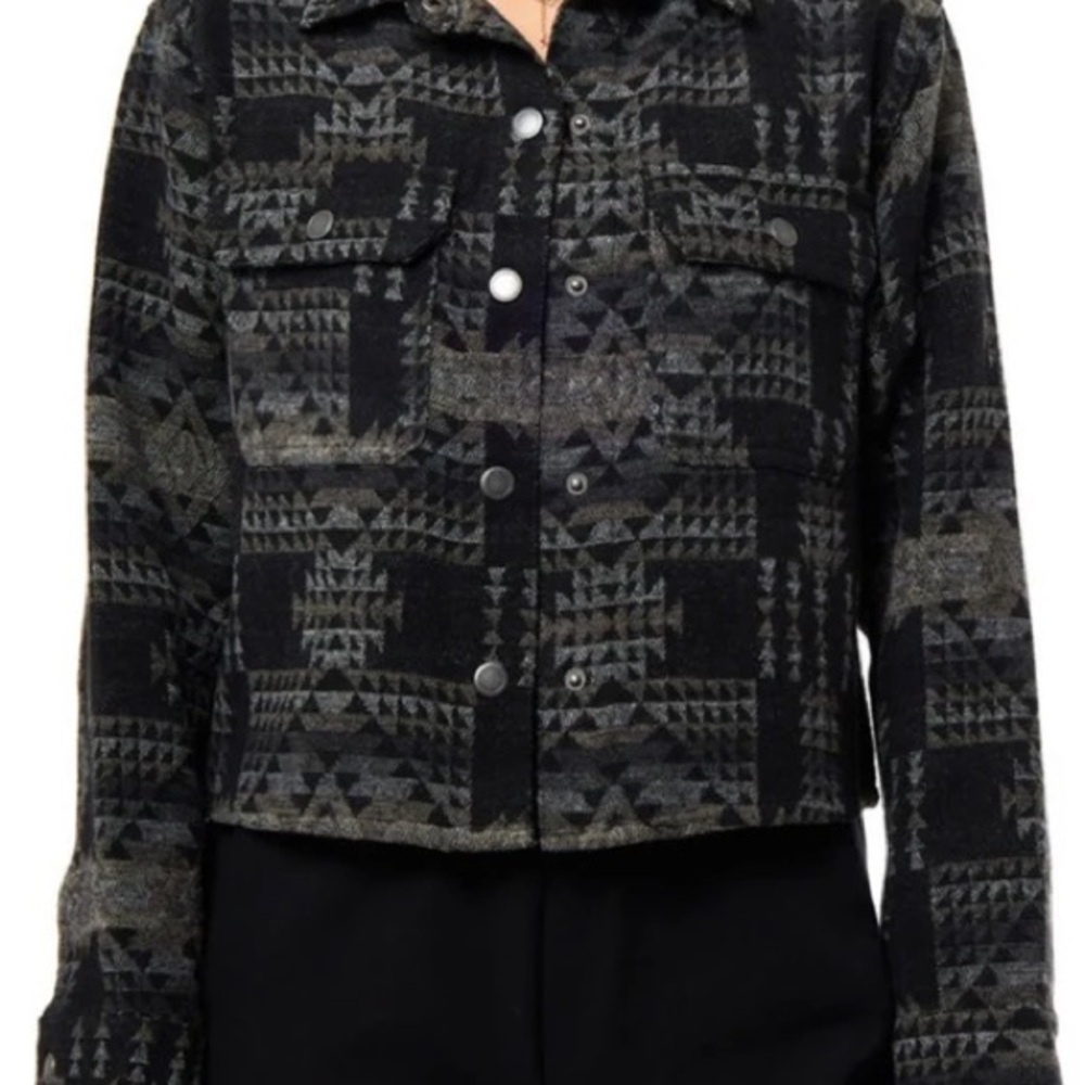 Women's Black Patterned Jacket
